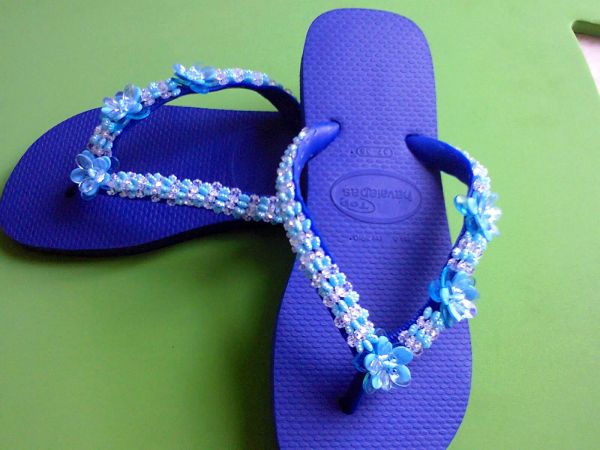 Havaianas Bordadas Azul